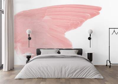  coral pink wing of birds on white background with clipping path Wall mural