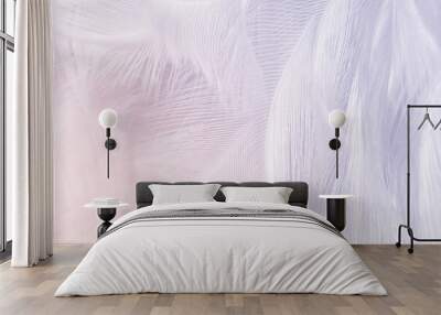 Beautiful violet feather texture background, pastel trends color Wall mural