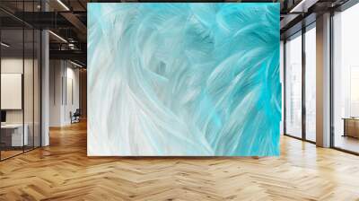 blue feather texture pattern background with lighting Wall mural