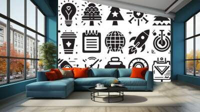 set of icons for web Wall mural