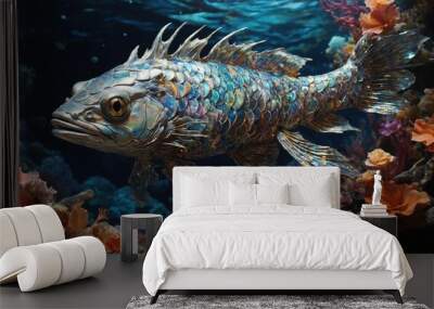 shimmering celestial serpentfish in the aquarium Wall mural