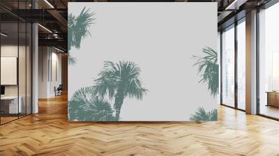 background two colors light gray and darker palms around the edges empty center Wall mural