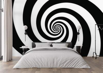 Hypnotic spiral background.Optical illusion style design. Vector illustration  Wall mural