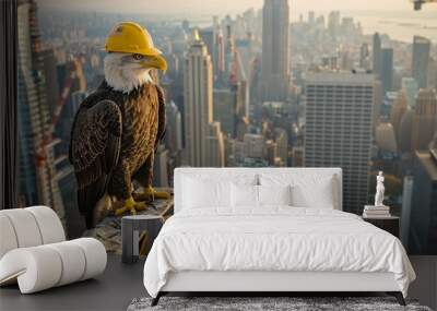 Labor Day with white eagle  Wall mural