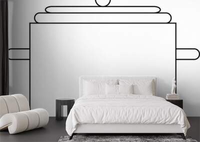 saucepan black and white in vector Wall mural