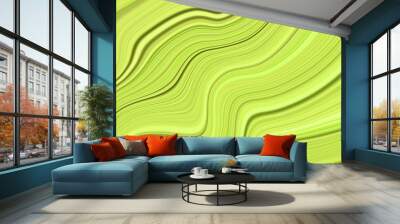 Background of green natural color with a texture of wavy strips. Fashionable color is a lime punch. Wall mural