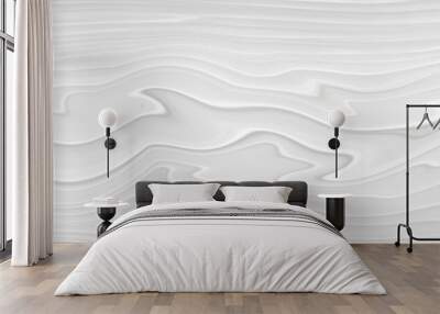 White background 3 d with elements of waves in a fantastic abstract design, the texture of the lines in a modern style for wallpaper. Light gray template for wedding ceremony or business presentation. Wall mural