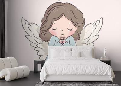 Cute cartoon baby angel for Christmas and Easter holidays design. Vector illustration. Wall mural