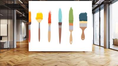 art materials, line drawing set of squirrel,bristle and synthetic brushes for painting and calligraphy, hand drawn Wall mural