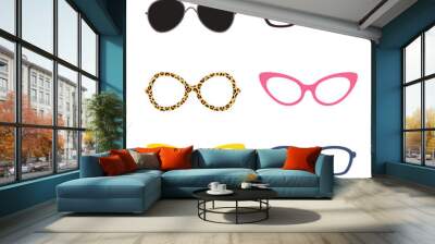 glasses in different colors and forms Wall mural