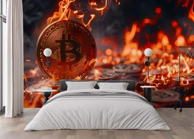 Burning Bitcoin Against a Backdrop of Rising Financial G 4






 Wall mural