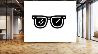 black sunglasses icon symbol. Sunglasses cat eye black glyph icon isolated. Vector.  Wall mural