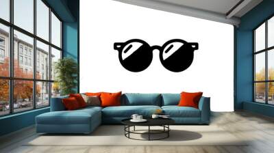 black sunglasses icon symbol. Sunglasses cat eye black glyph icon isolated. Vector.  Wall mural