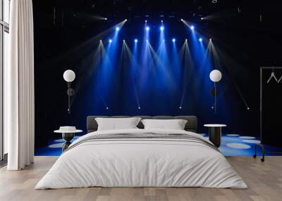 Free stage with lights, lighting devices. Wall mural