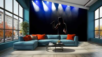 Singer woman on stage Wall mural