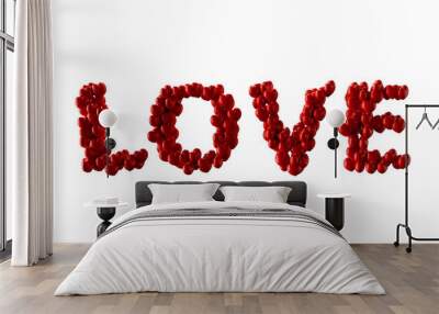 love written with heart balloons Wall mural