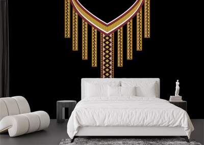 Geometric ethnic necklace golden pattern Wall mural