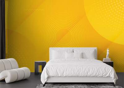 Abstract modern background yellow with circle shadow decoration Wall mural