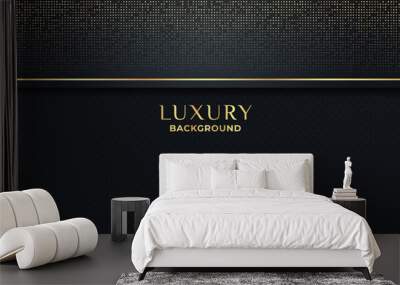 Elegant Black Luxury background concept with dark gold and glitter texture. Wall mural