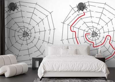 Easy spider maze Wall mural