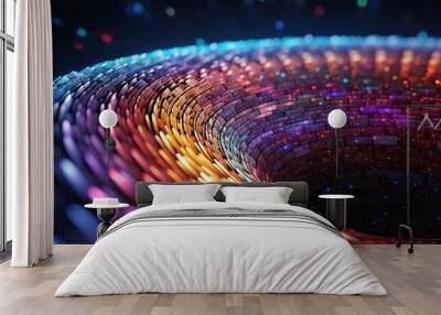 abstract technology digital hi tech concept with glowing particles Wall mural