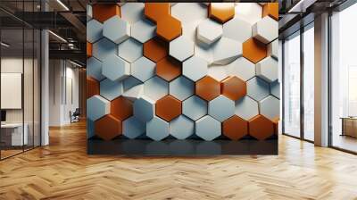 hexagon background. High resolution image. Wall mural