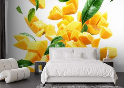 falling Mango with half slices falling or floating isolated on transparent background psd
 Wall mural