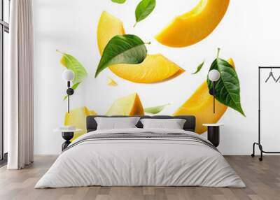 falling Mango with half slices falling or floating isolated on transparent background psd
 Wall mural