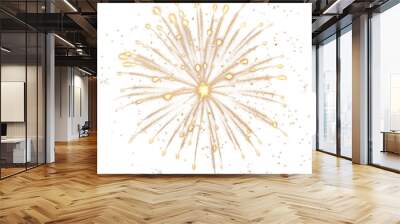 fireworks on a white
 Wall mural