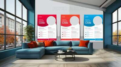 Corporate business flyer design. clean and modern flyer template with 3 color Wall mural