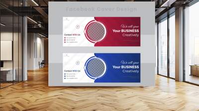 Professional business facebook cover page template design.  Wall mural