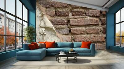 cracked concrete vintage wall background, old wall . Textured ba Wall mural