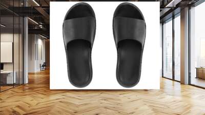 black rubber sandals isolated on white background. Wall mural