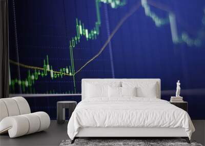 Candle stick graph chart of stock market investment trading. Wall mural