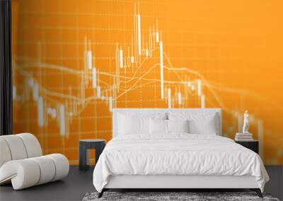 Financial data graph at stock exchange Wall mural