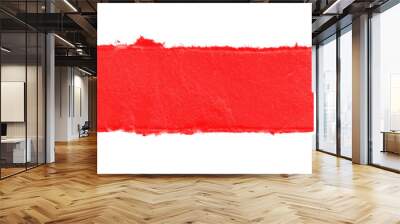 red ripped paper on white background Wall mural