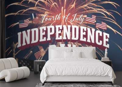 American 4th of July Independence Day  Wall mural