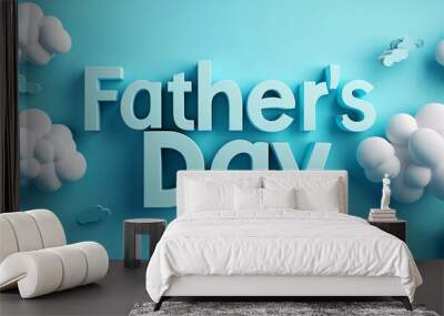 social network concept happy fathers day backgroud Wall mural