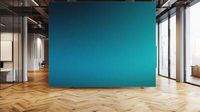 dark blue teal , color gradient rough abstract background shine bright light and glow template empty space , grainy noise grungy texture Wall mural