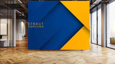 Abstract geometric blue and yellow square theme overlap background for graphics design .Eps10 vector Wall mural