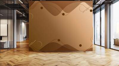 brown abstract background elegant style with lines . circle liquid wave wallpaper backdrop banner business card eps10 vector Wall mural