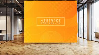 Colorful orange background gradient with dynamic circle shapes pattern. Abstract template and modern stylish texture background. Eps10 vector illustration Wall mural