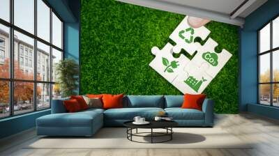 Net Zero and Carbon Neutral Concepts Net Zero Emissions Goals Weather neutral long-term strategy. Wall mural