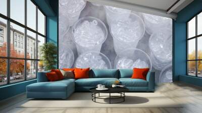 ice cubes in plastic cup Wall mural