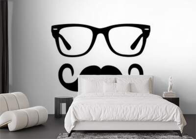 Hipster style glyph. Hipster iconic stuff  Wall mural