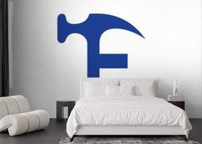 initials f logo vector template hammer Wall mural