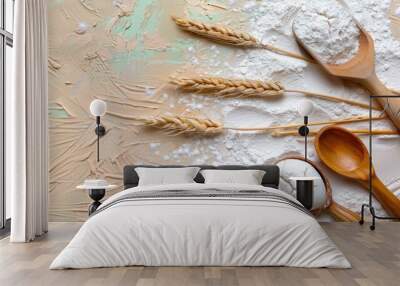 A background for an advertising banner with wheat Wall mural