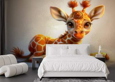 A cute baby giraffe  Wall mural