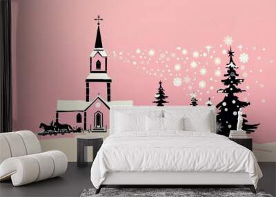 church in the winter Wall mural