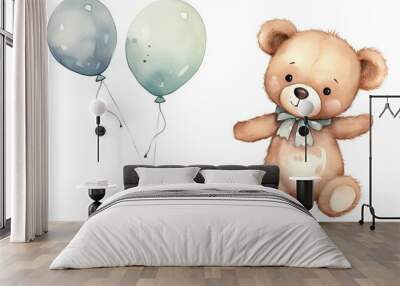 Cute teddy bear Wall mural